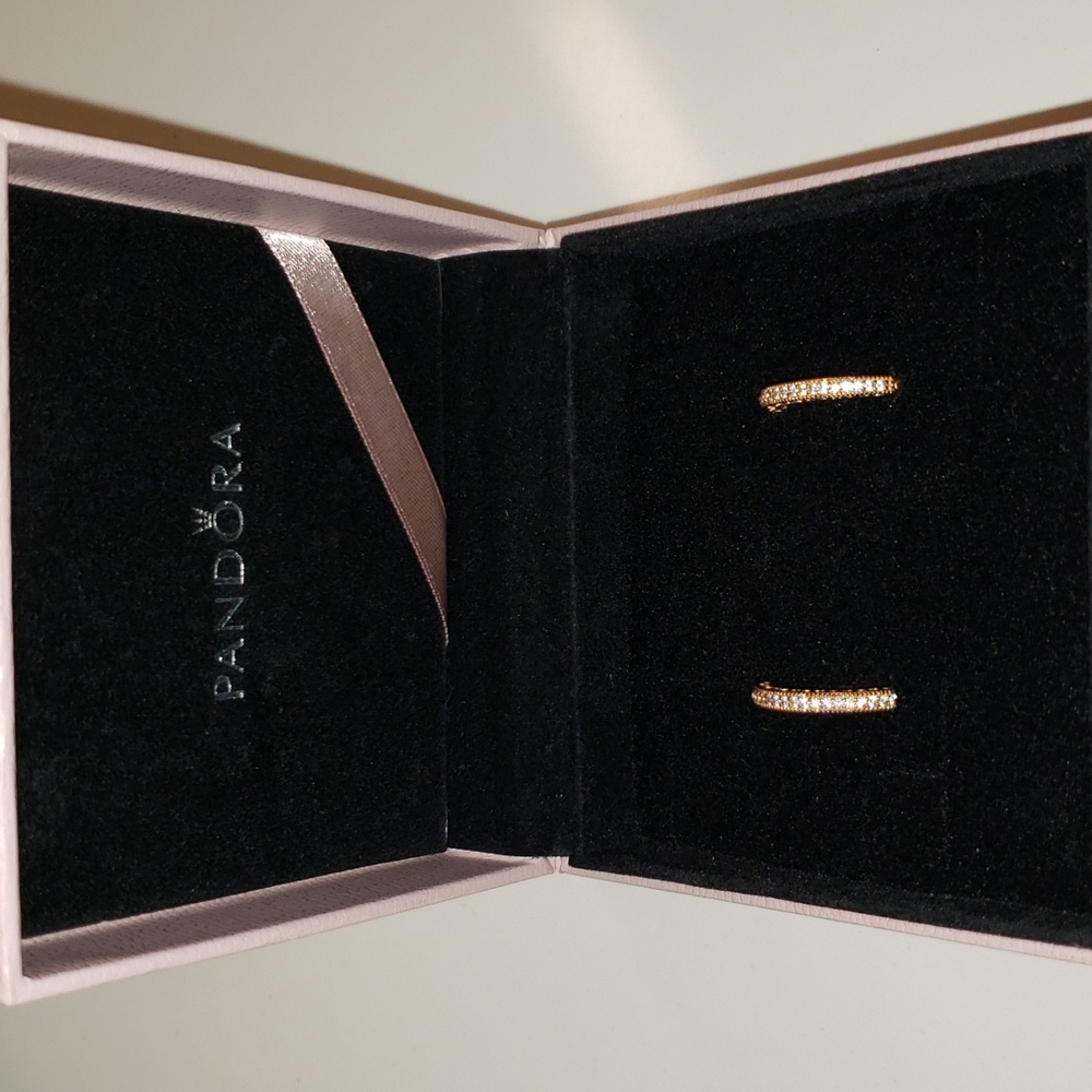 Pandora Sparkle and Hearts Hoop Earrings